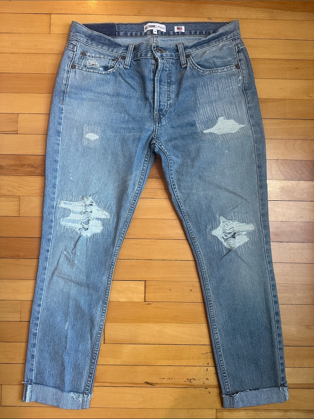 Re/Done Women's High-Rise Light Wash Blue Jeans